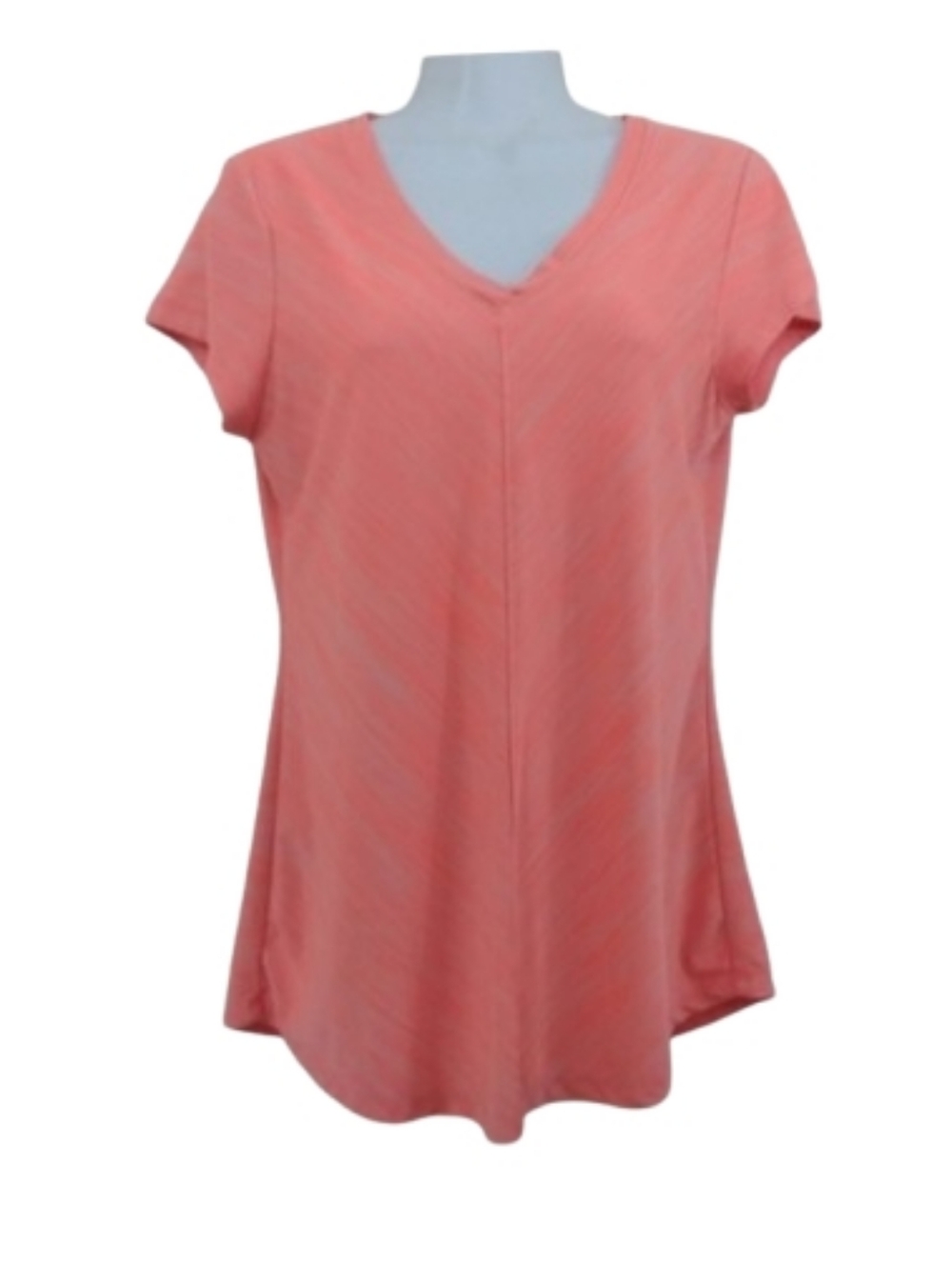 Bally Total Fitness Orange Pink V-neck Sportswear Active Casual T-shirt Top